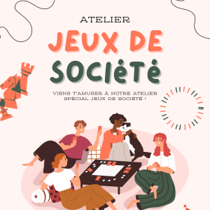 Flyer A4 Atelier Jeux de Société Illustratif Orange et Vert